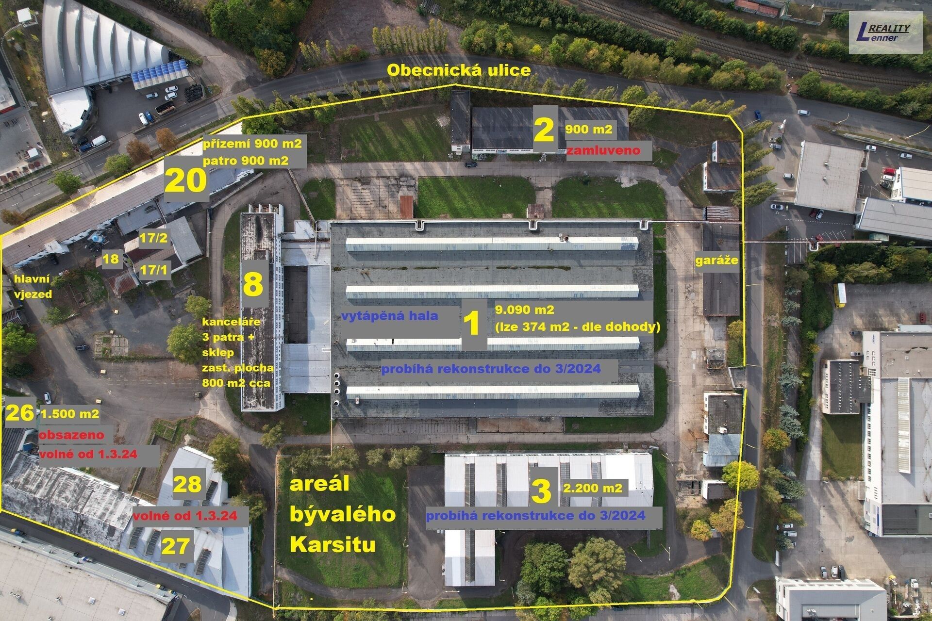 Pronájem výrobní prostory - Obecnická, Příbram, 900 m²