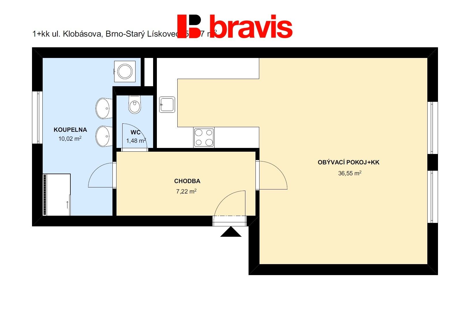 Byt 1+kk · 55 m² · Kroupova, Brno Starý Lískovec - 4