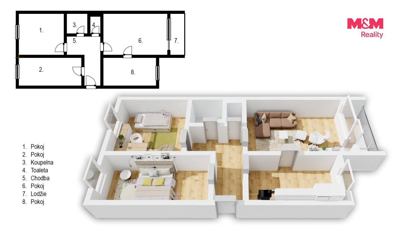Byt 3+1 · 65 m² · Benkova, Praha - 3
