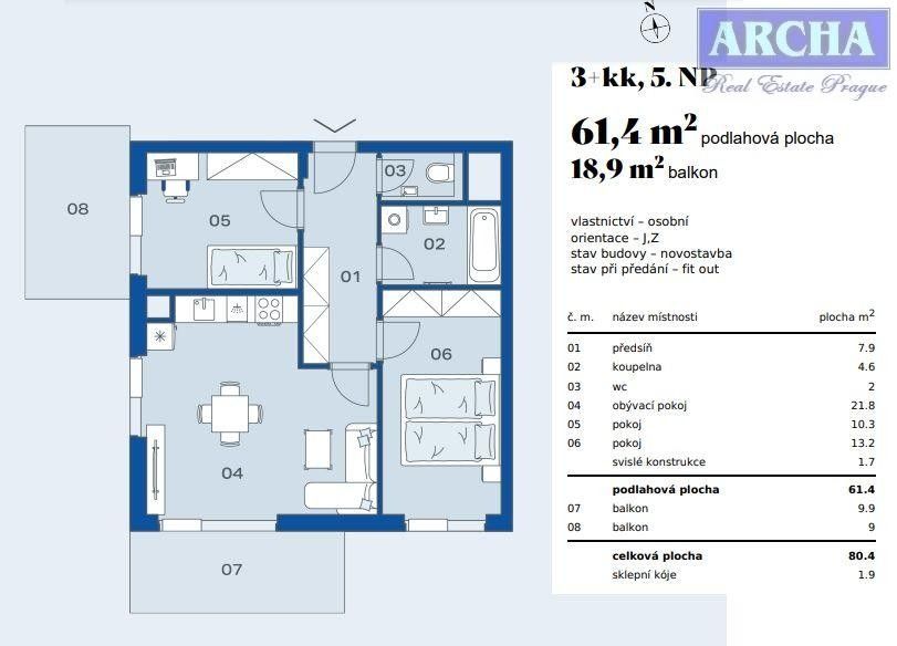Prodej byt 3+1 - V Hodkovičkách, Praha, 80 m²