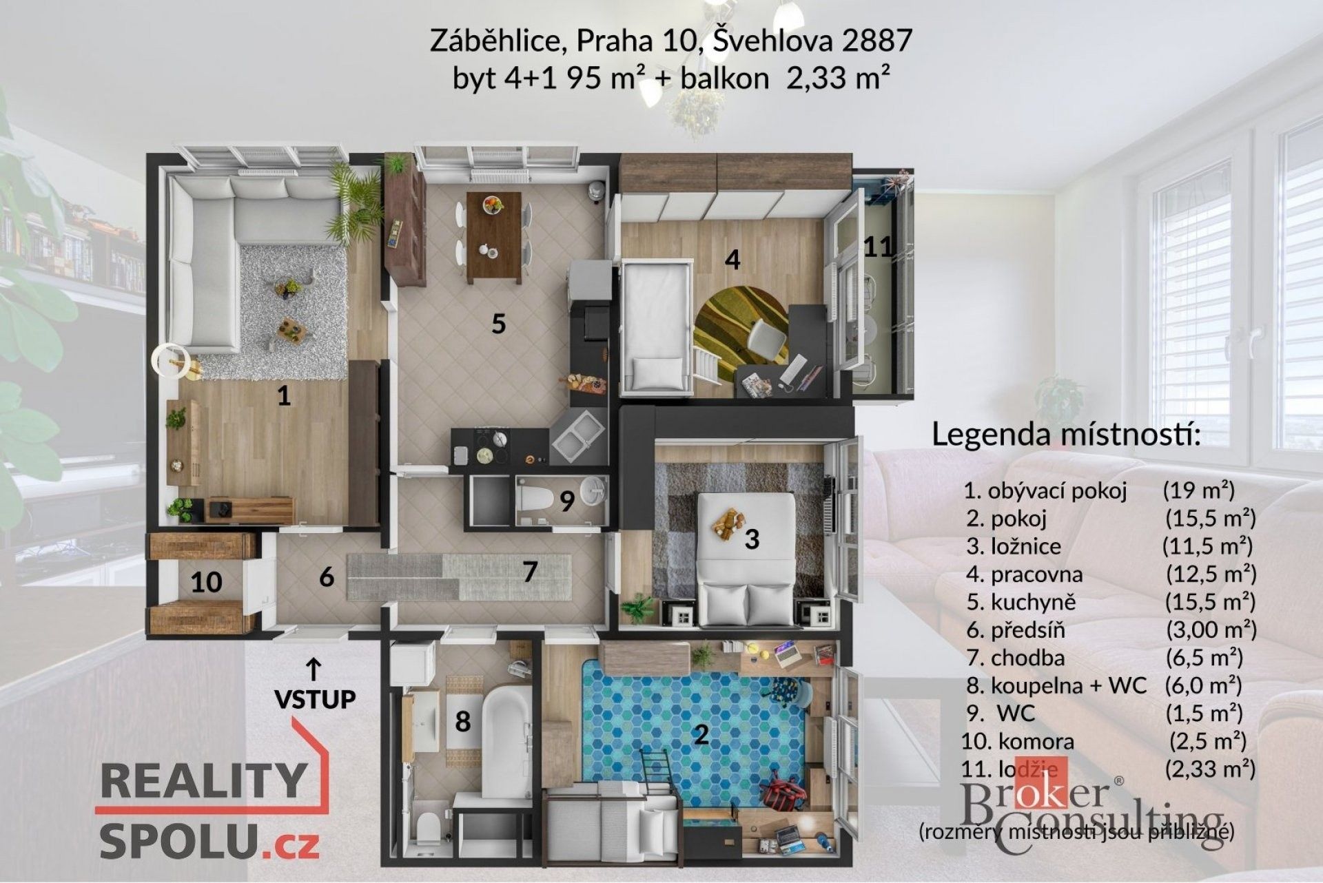 Prodej byt 4+1 - Švehlova, Praha, 95 m²