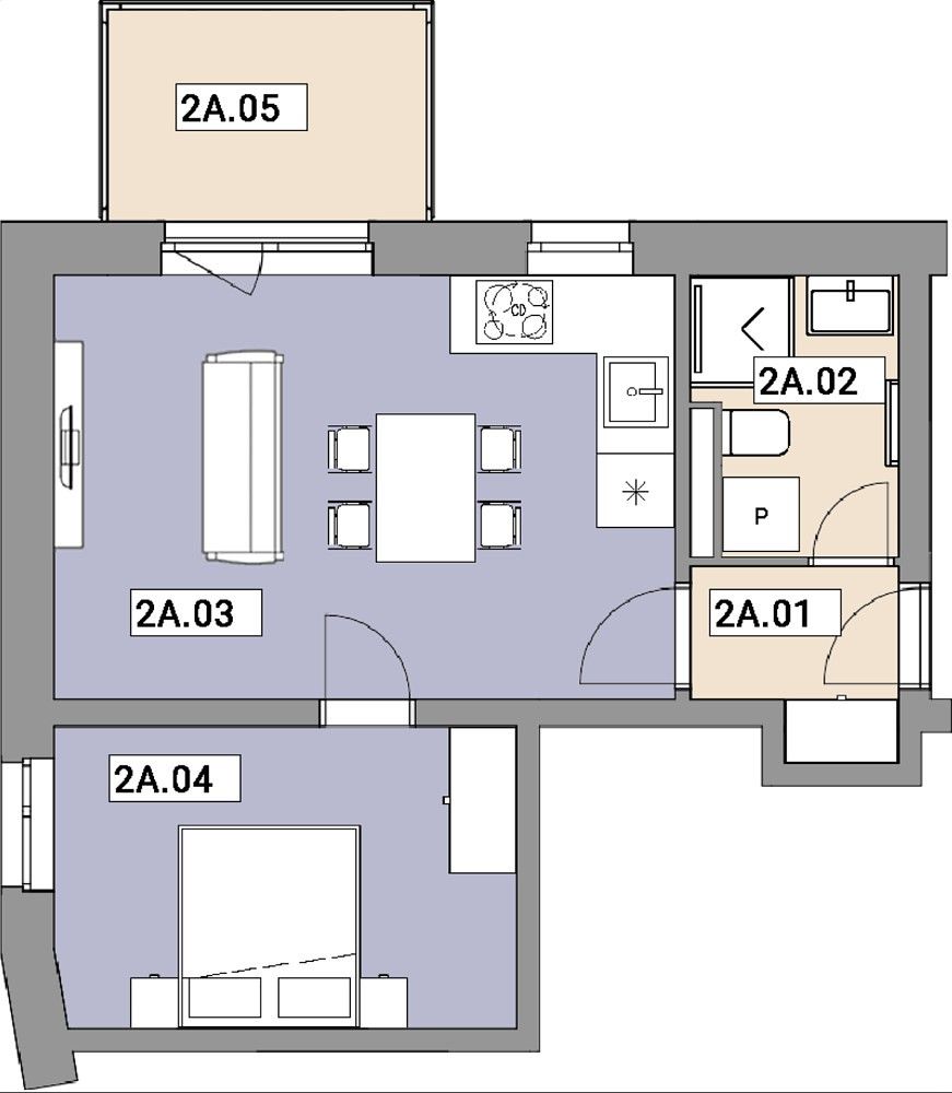 2+kk, Elišky Přemyslovny, Praha 5 - Zbraslav, 44 m² - 2