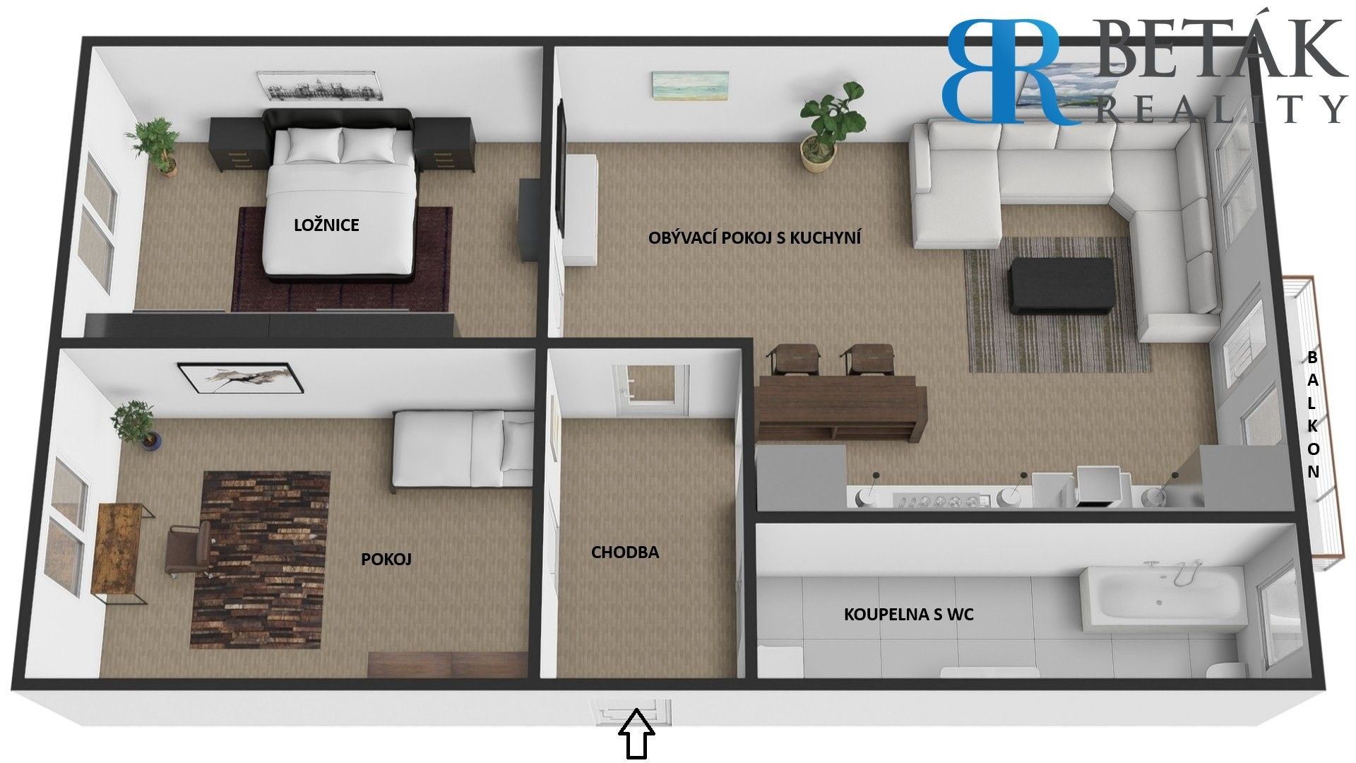 Prodej byt 3+kk - Obeciny X, Zlín, 74 m²