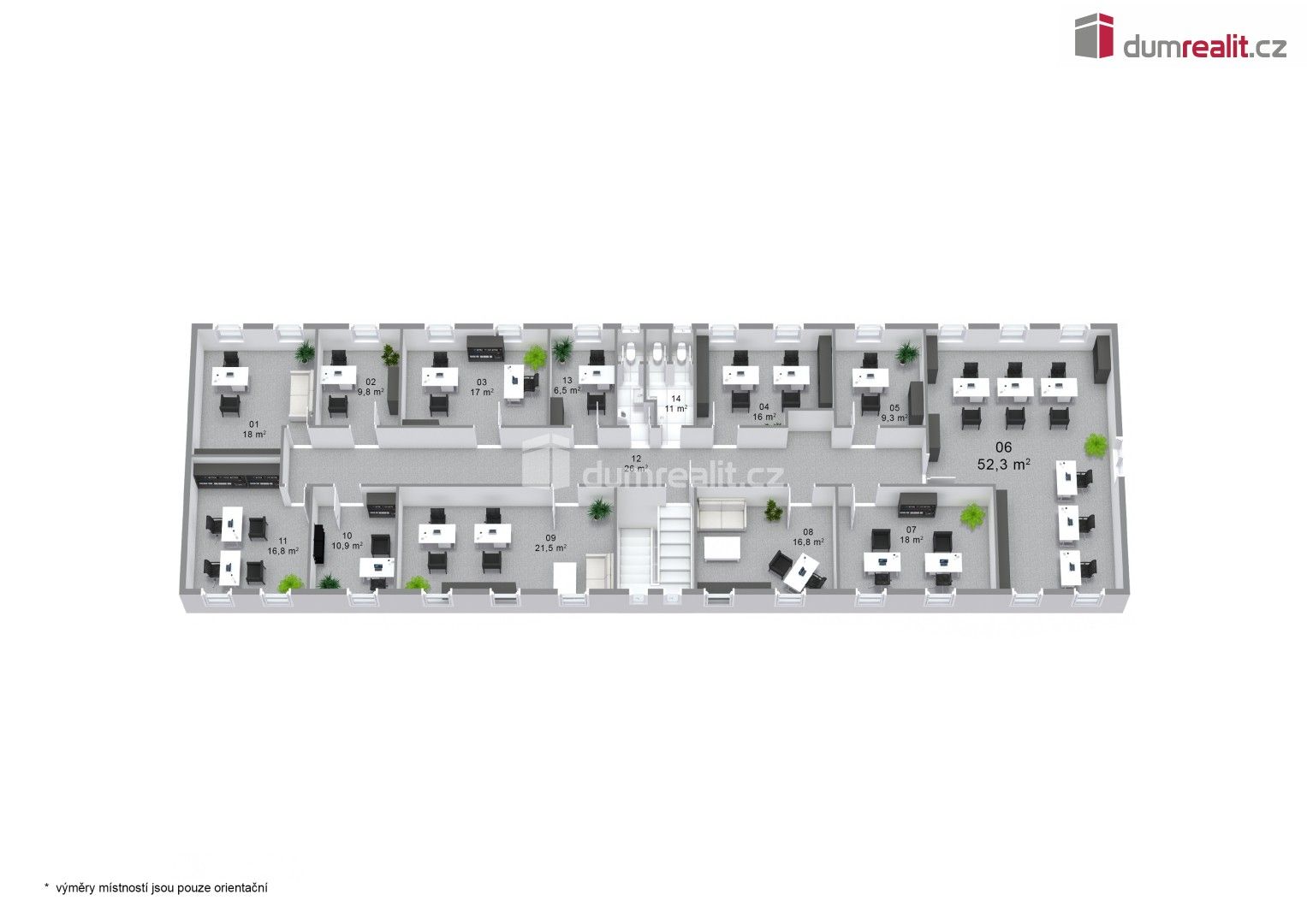 Pronájem kancelář - Libušina, Karlovy Vary, 206 m²