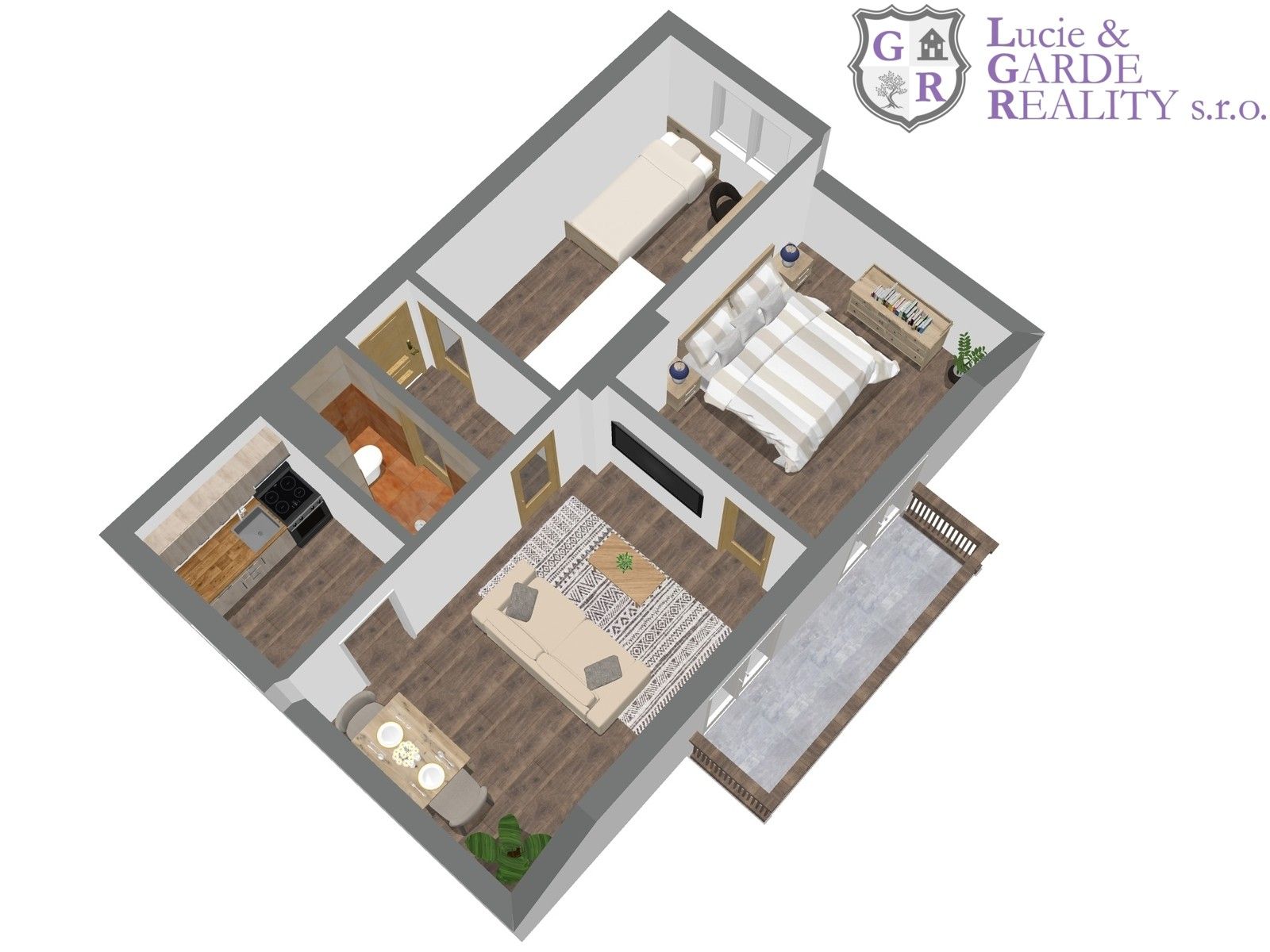 3+1, V zahrádce, Bernartice, 57 m²