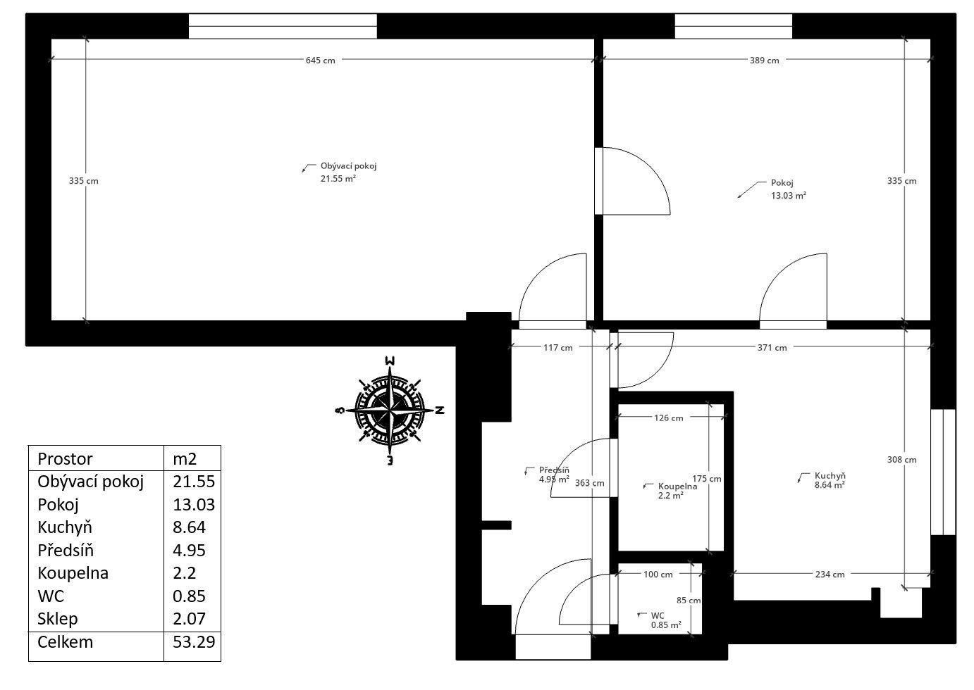 Prodej byt 2+1 - K Blahobytu, Pardubice, 53 m²