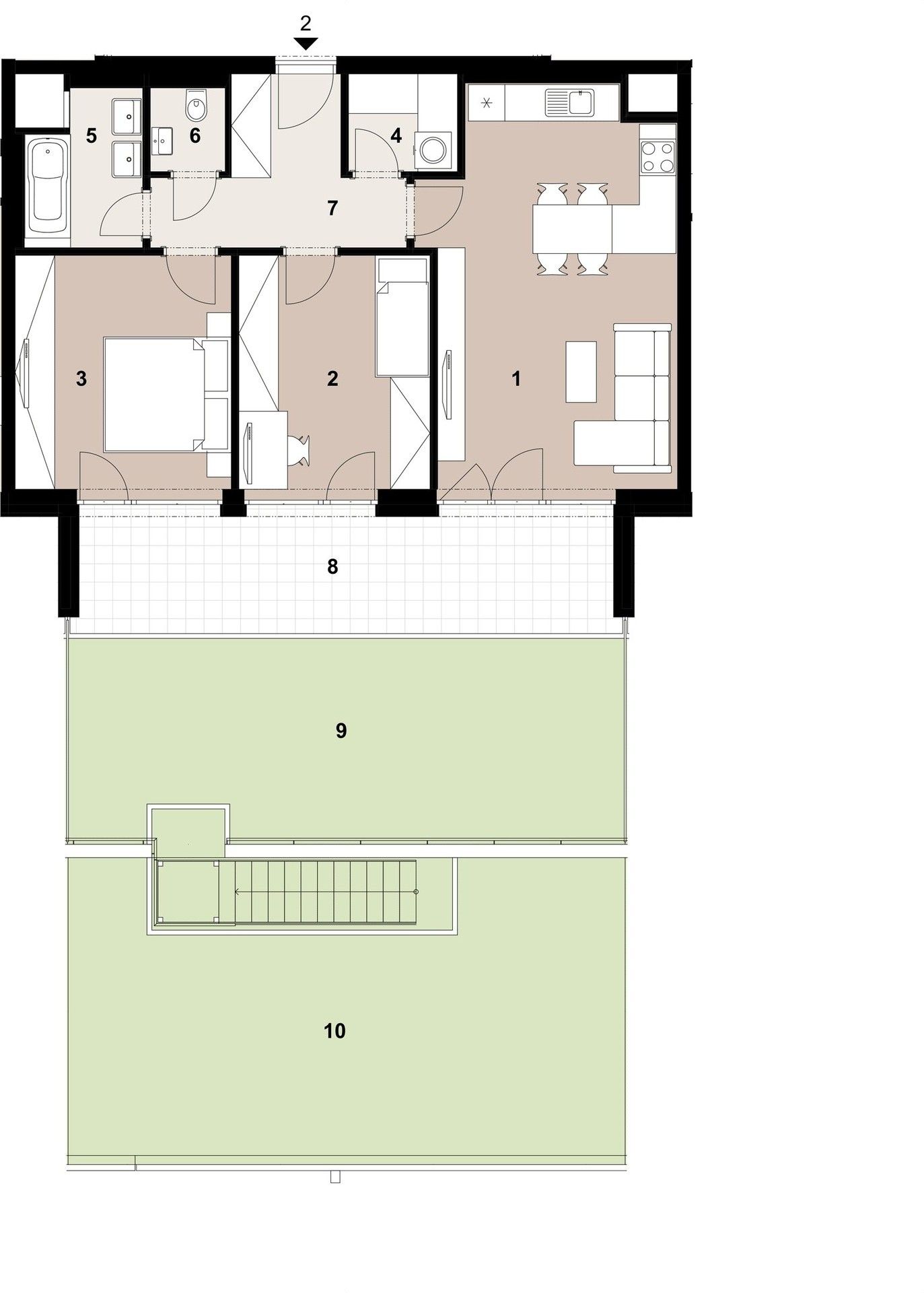 3+kk, Sochorcova,Háje,Praha, 69 m² - 2