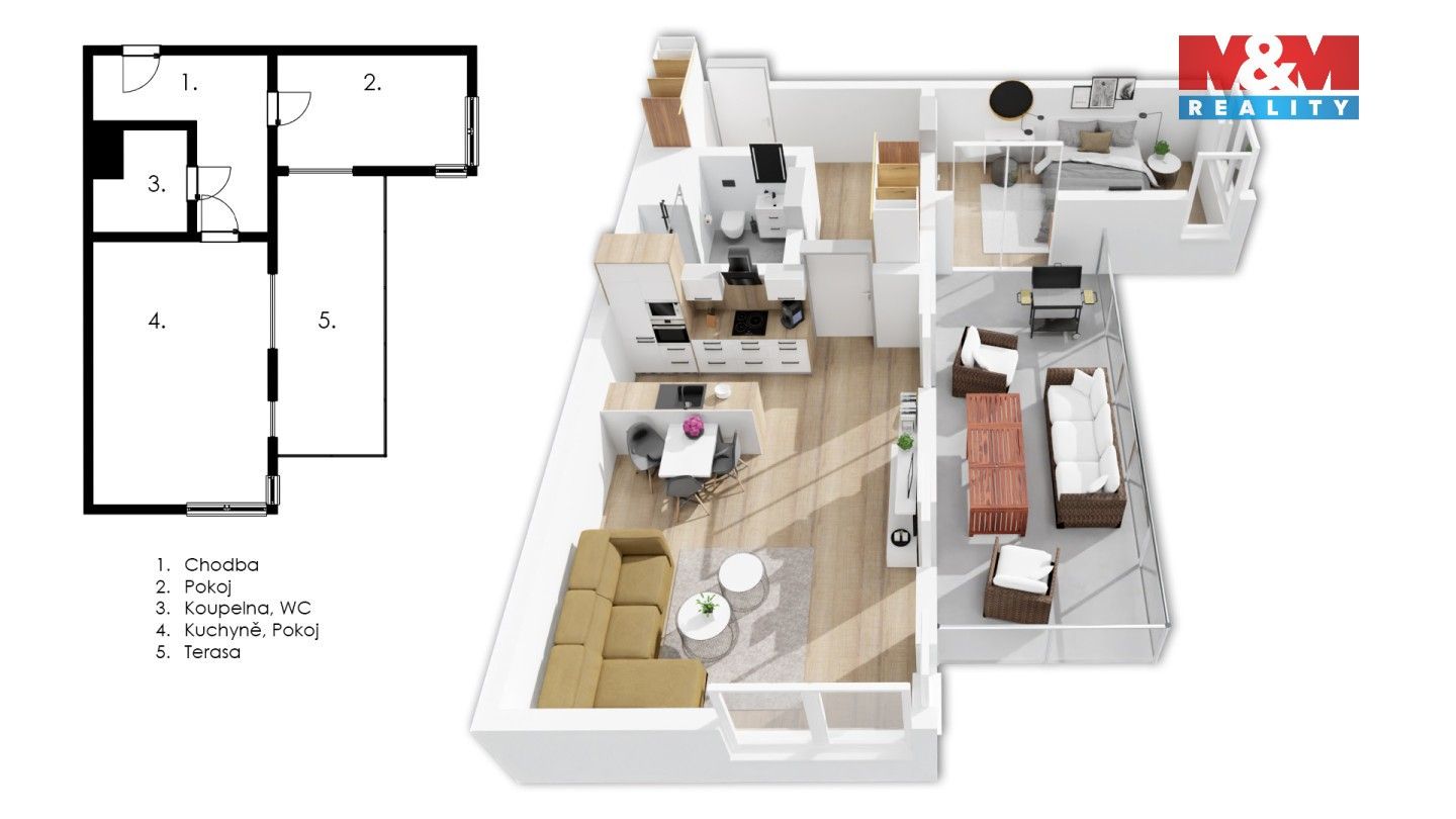 Byt 2+kk · 64 m² · Sicherova, Praha - 3