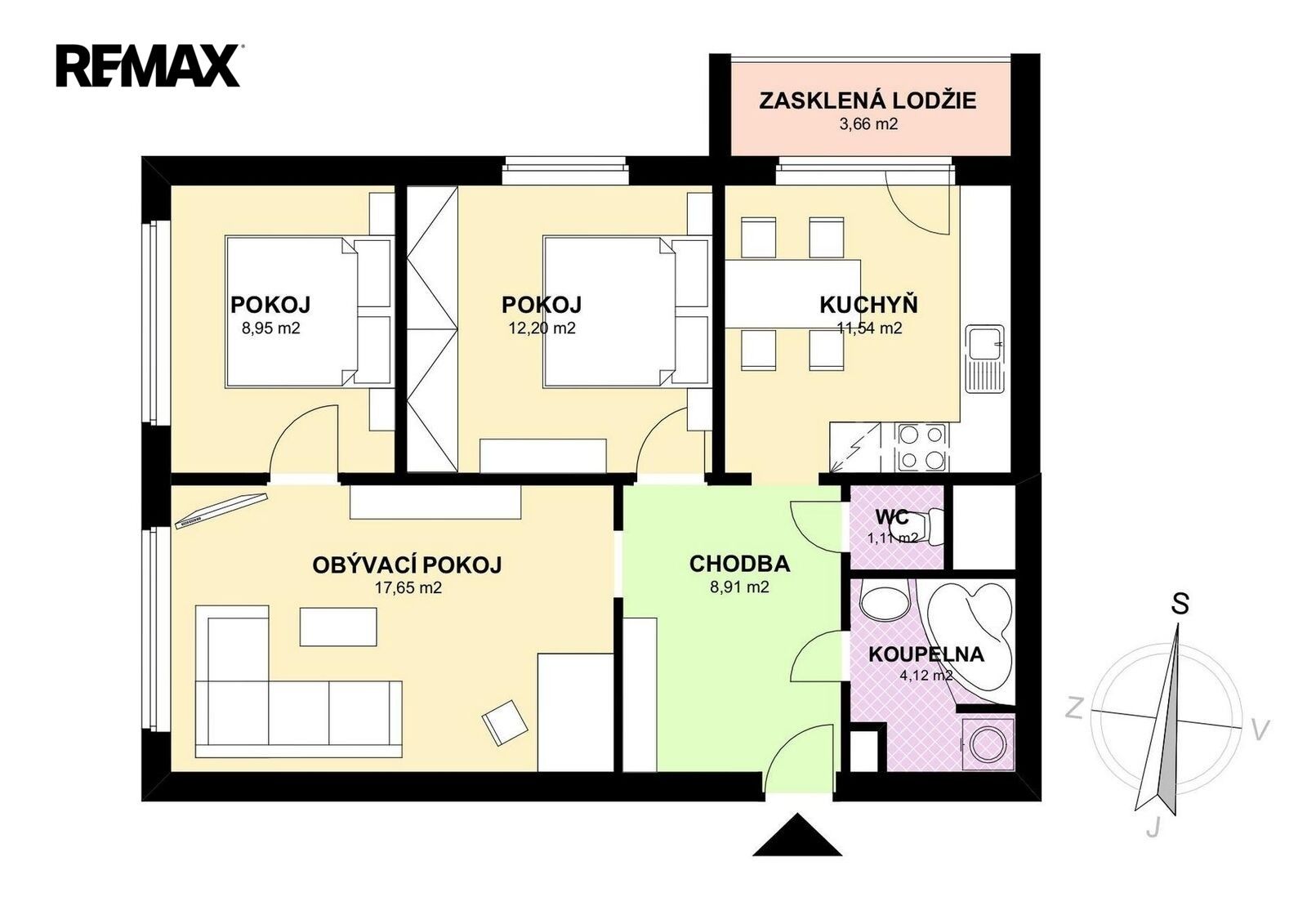 Byt 3+1 · 67 m² · Křivoklátská 527, Praha Letňany - 3
