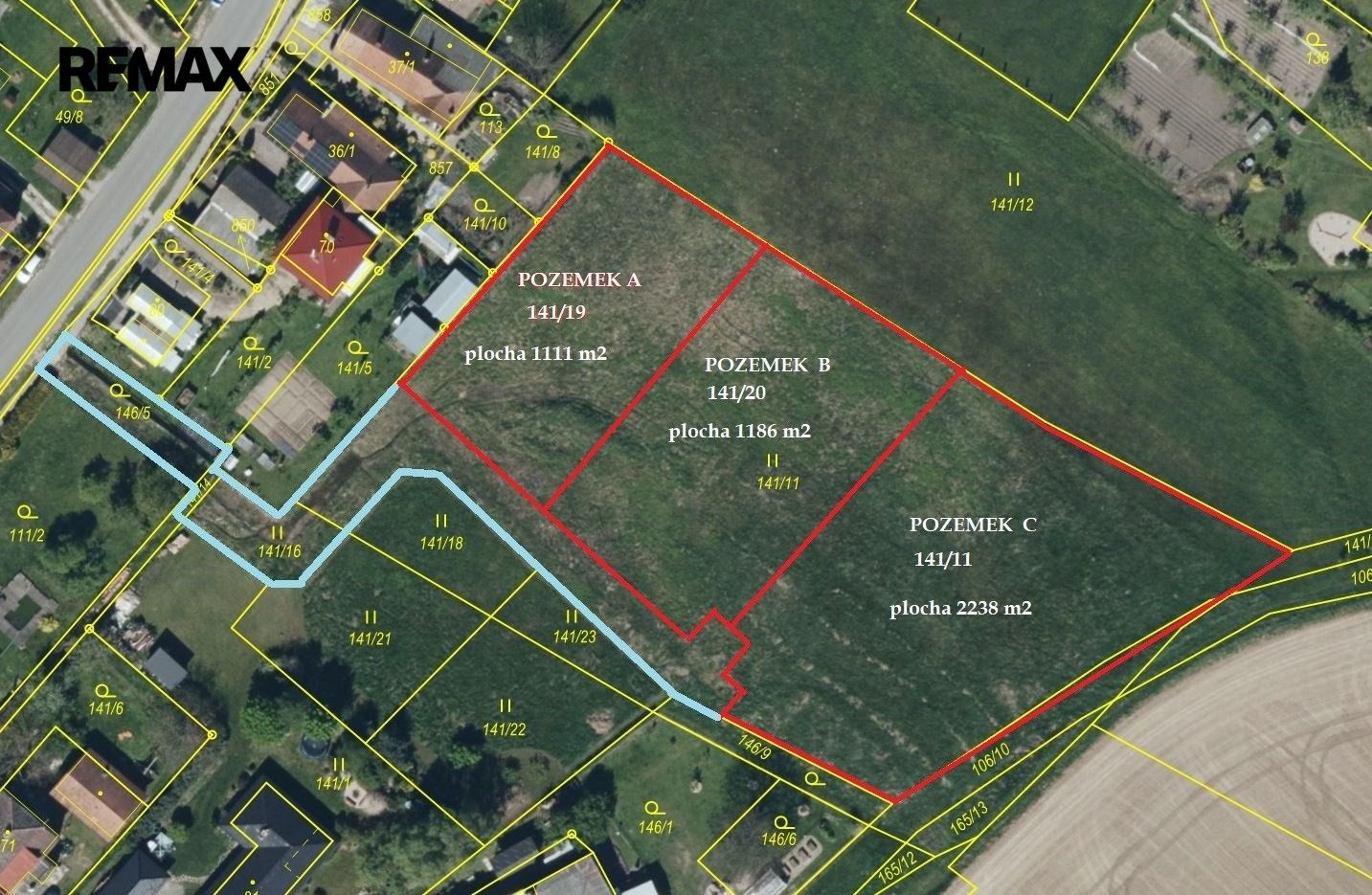 Pozemky pro bydlení, Ostřetín, 1 111 m² - 2