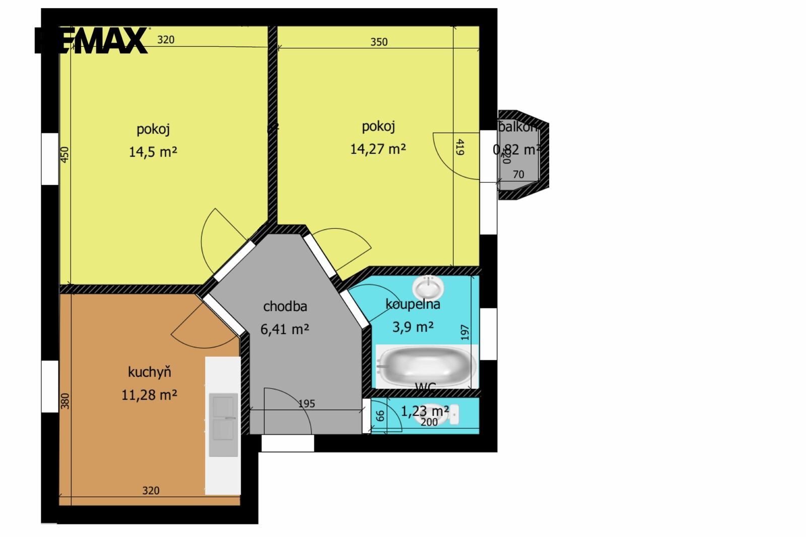 Byt 2+1 · 47 m² · Maršála Koněva 1681, Nymburk - 4