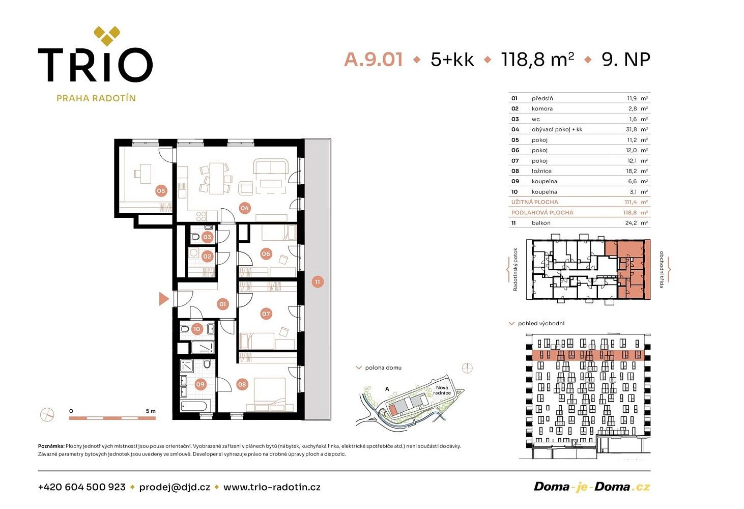 Byt 5+kk · 119 m² · Praha - Radotín, okres Praha 16, Hlavní město Praha - 3