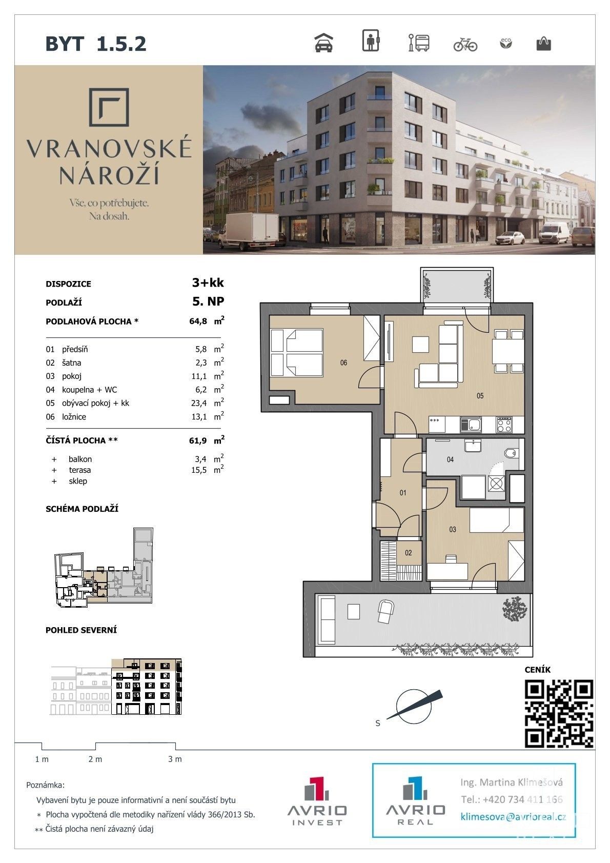 Byt 3+kk · 62 m² · Vranovská, Brno Husovice - 4