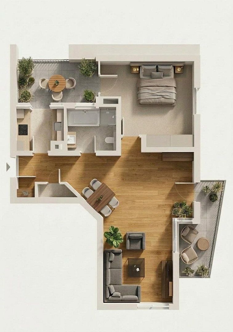 2+1, Michelangelostraße, , Bádensko-Württembersko, 58 m² - 2