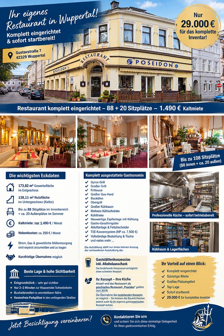 Obchodní prostory, Gustavstr. 7 Wuppertal Vohwinkel Nordrhein-Westfalen 42329, 312 m² - 1