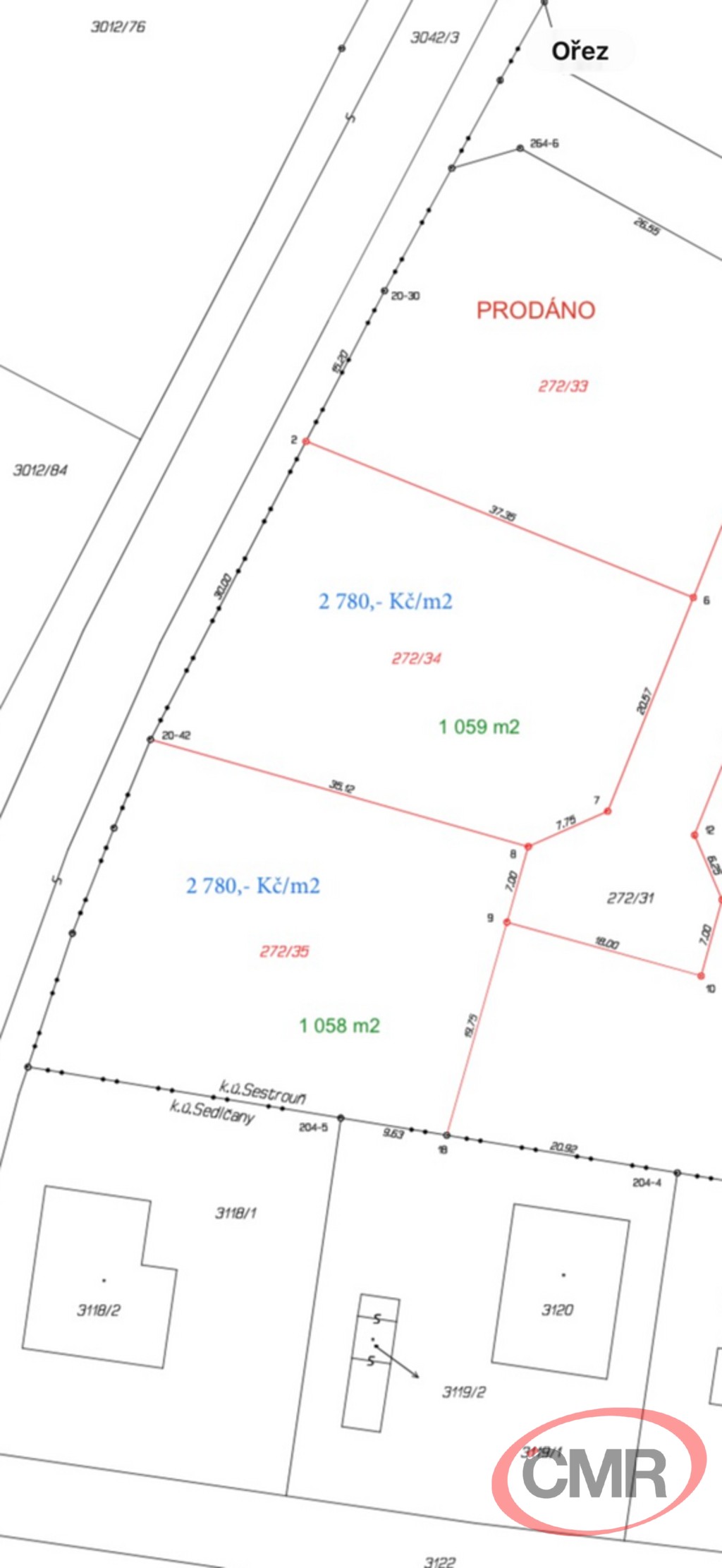 Pozemek pro bydlení · 1 059 m² · Sedlčany - 3