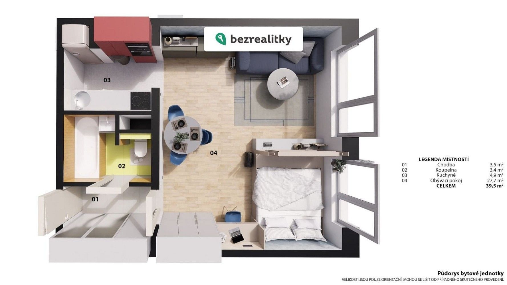 Byt 1+kk · 40 m² · Praha - Troja, okres Praha 8, Hlavní město Praha - 4