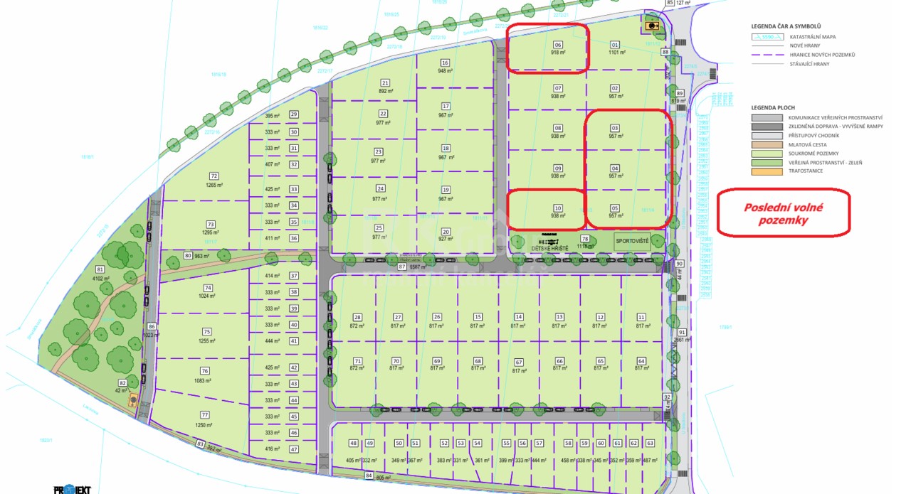 Pozemky pro bydlení, Lacinova, Slaný, 916 m² - 2