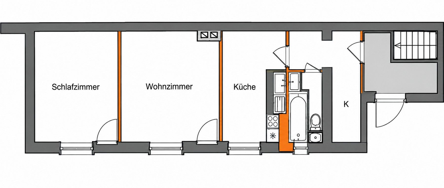 2+1, Florastr. 38 Krefeld Cracau Nordrhein-Westfalen 47799, 45 m² - 2