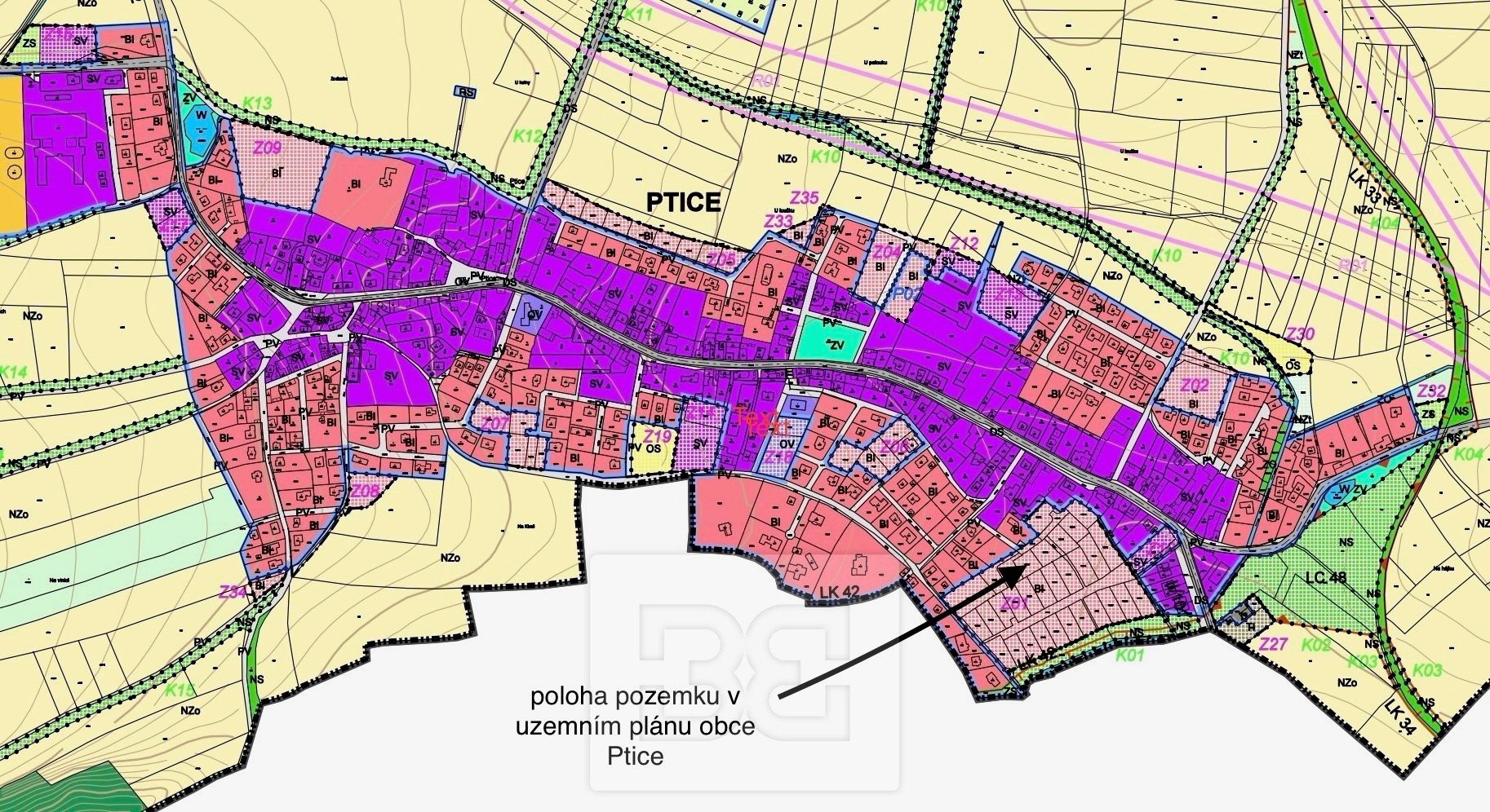 Prodej pozemek pro bydlení - K Lesu, Ptice - 5