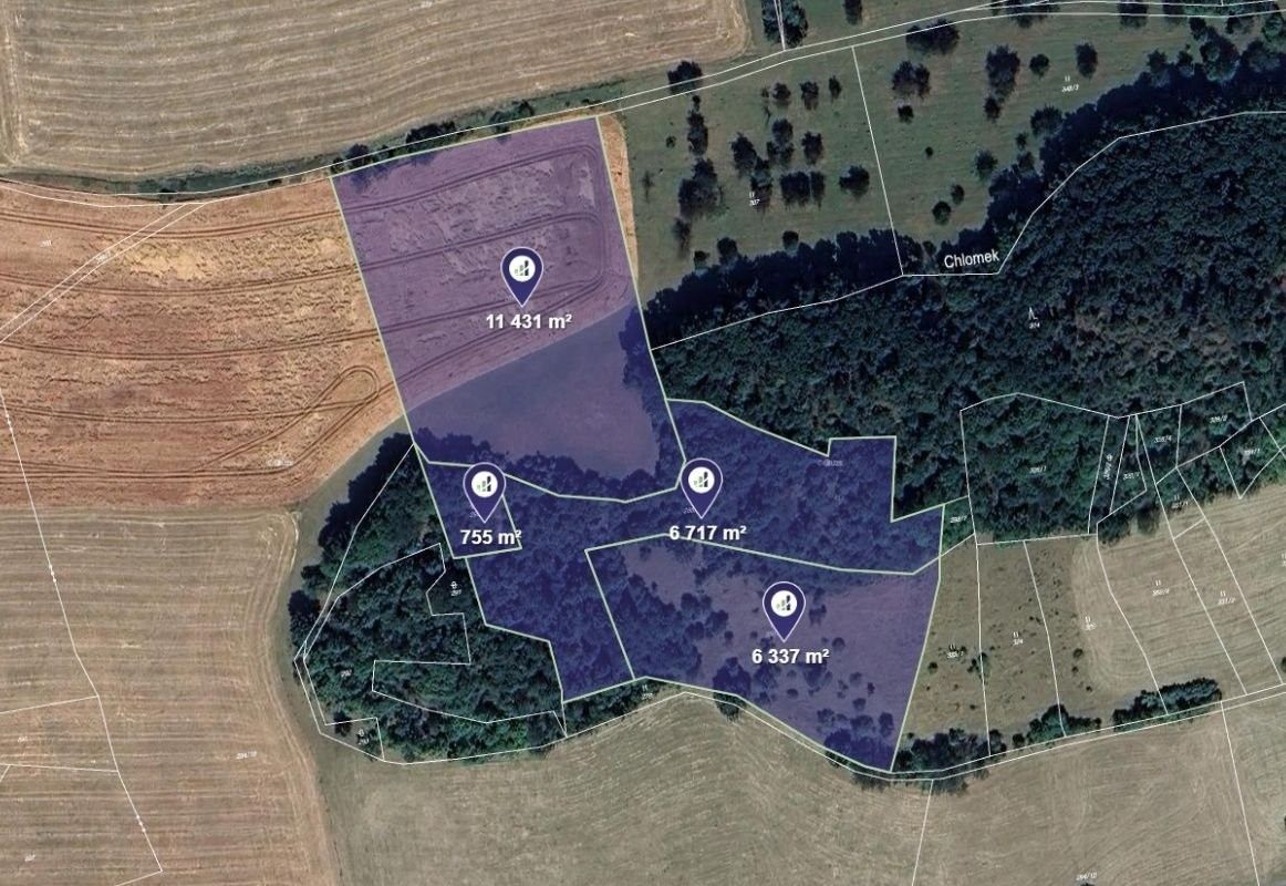 Zemědělské pozemky, Prackovice nad Labem, 5 048 m² - 1