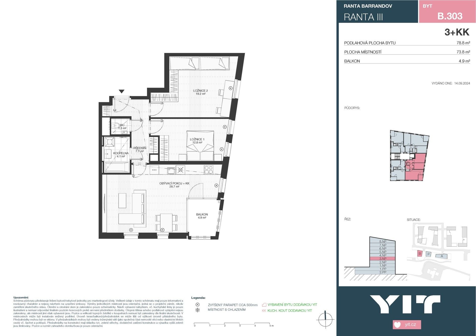 Prodej byt 2+kk - Komárkova, Praha, 54 m²