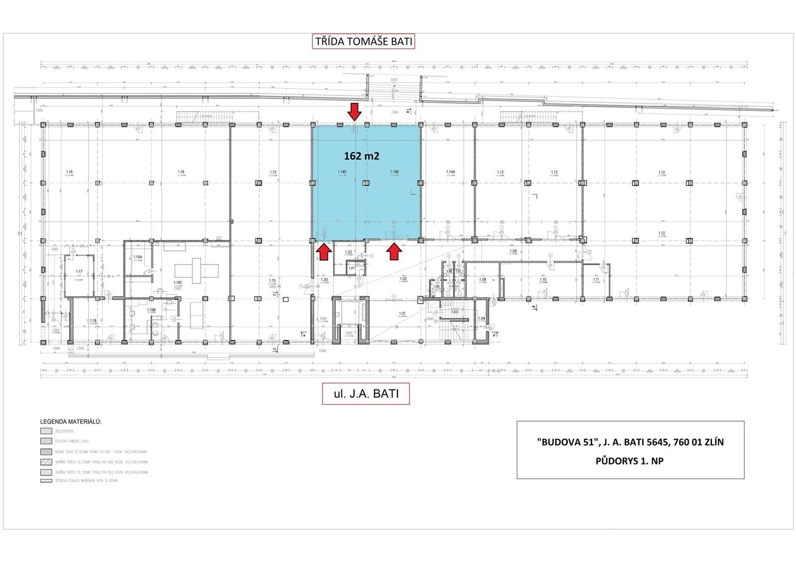 Obchodní prostory · 162 m² · J. A. Bati 5645, Zlín - 3