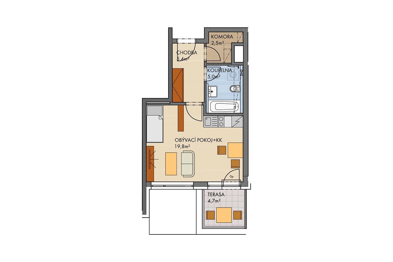 1+kk, Makedonská, Praha 9 - Střížkov, 39 m² - 2