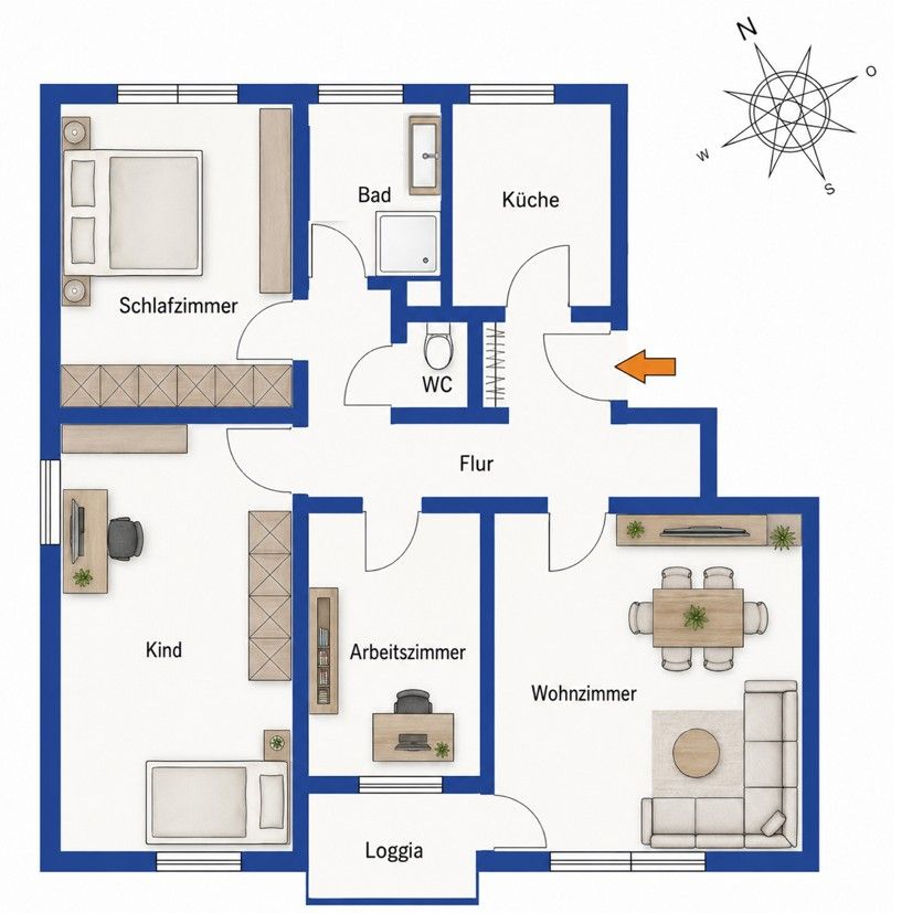 4+1, , Bádensko-Württembersko, 88 m² - 2