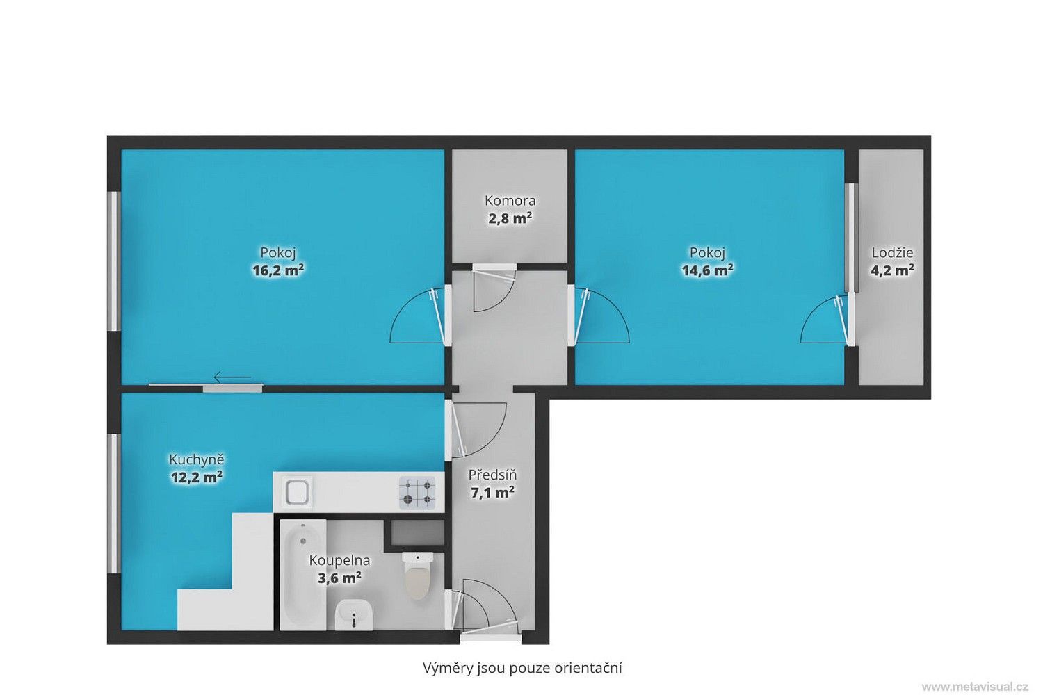 Byt 2+1 · 61 m² · Praha - Letňany, okres Praha 18, Hlavní město Praha - 3
