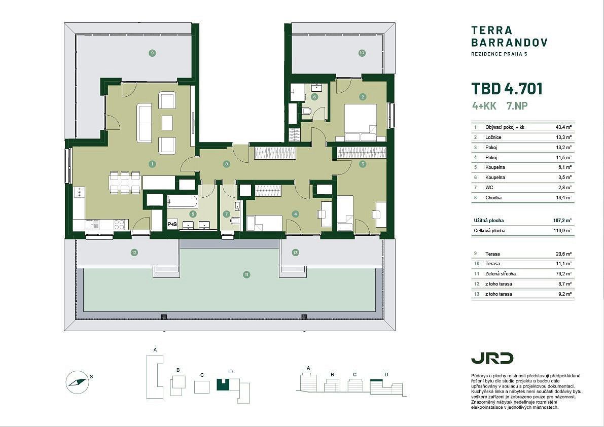 4+kk, Silurská, Praha 5 - Hlubočepy, 120 m² - 2