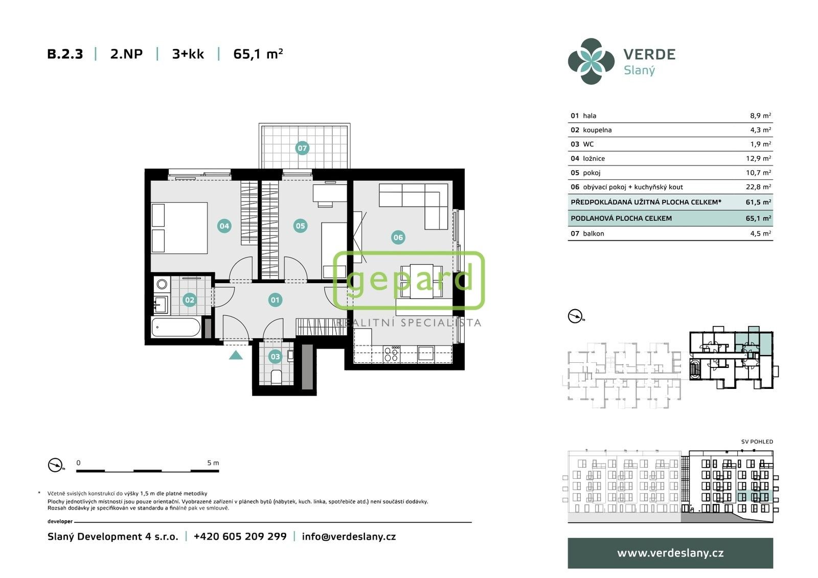 Byt 3+kk · 62 m² · U Benaru, Slaný Kvíček - 3