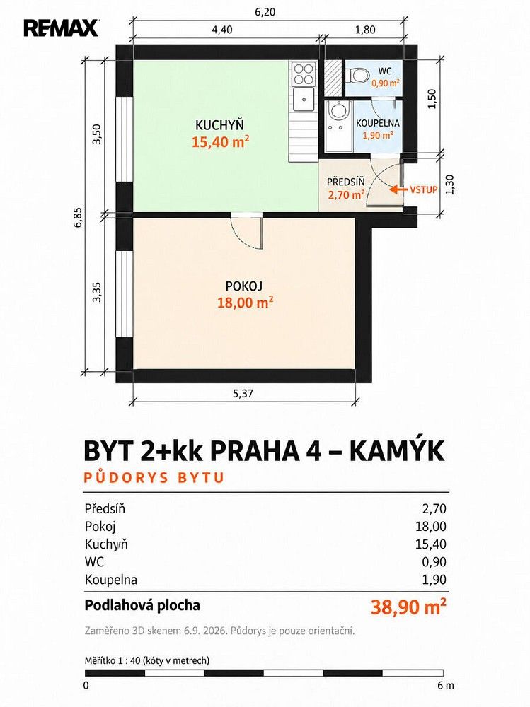 Byt 2+kk · 39 m² · Praha - Kamýk, okres Praha 12, Hlavní město Praha - 4