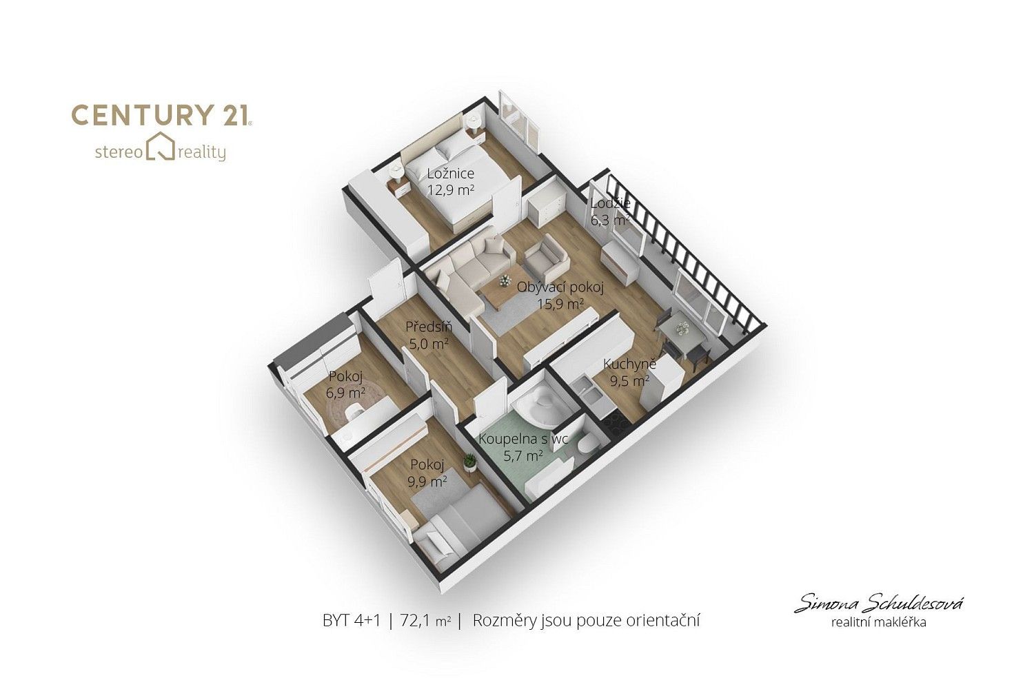 Byt 4+1 · 72 m² · Teplice - Trnovany, Ústecký kraj - 4