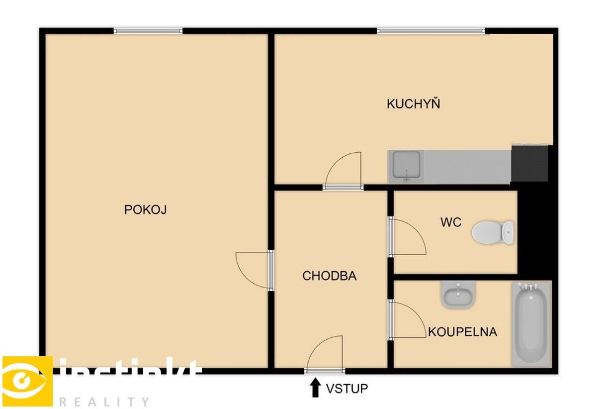 1+1, Žlutická 1648, Plzeň Bolevec, 31 m² - 2