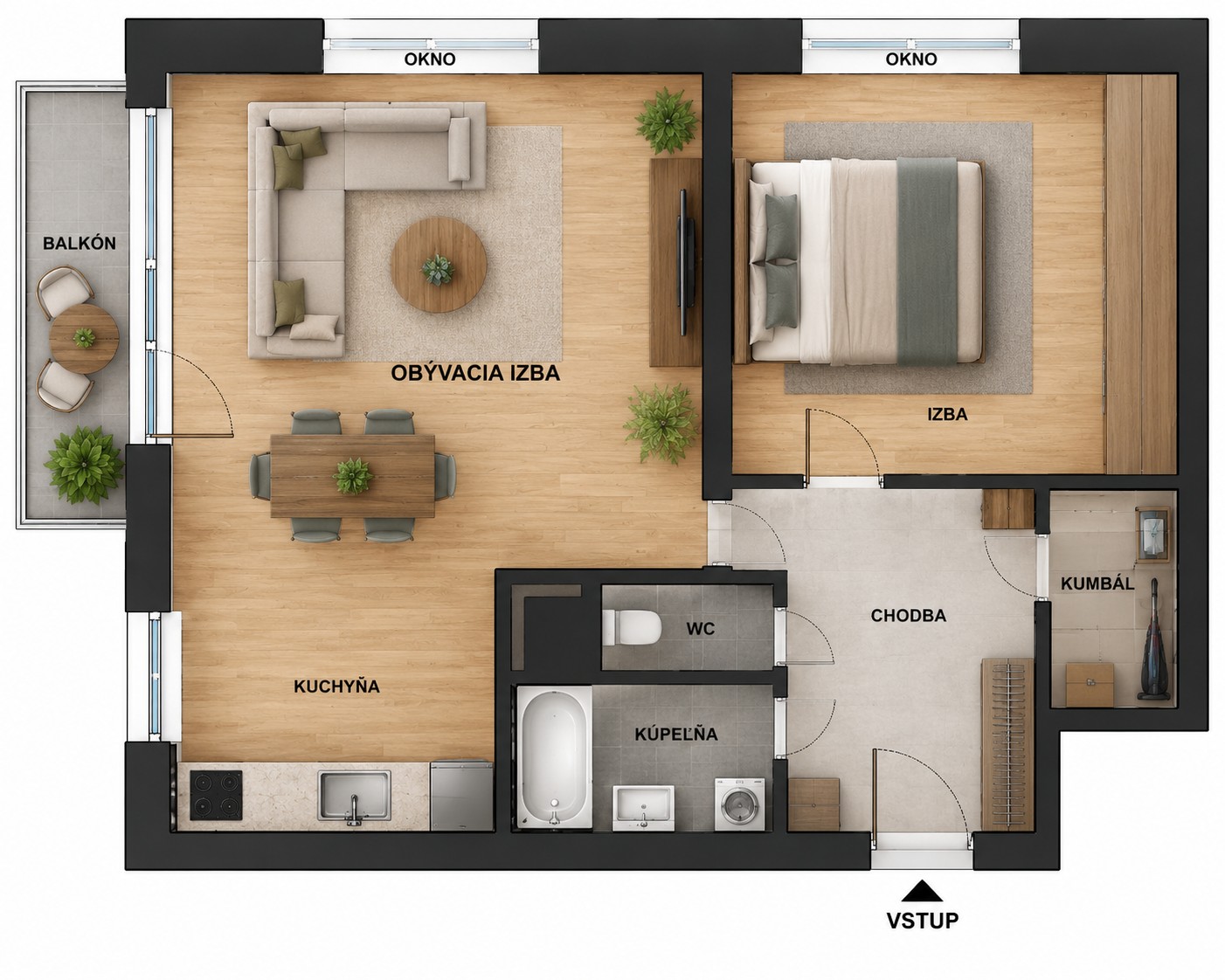 2+kk, Jana Masaryka, Vlašim - Vlašim, Středočeský kraj, 55 m² - 1