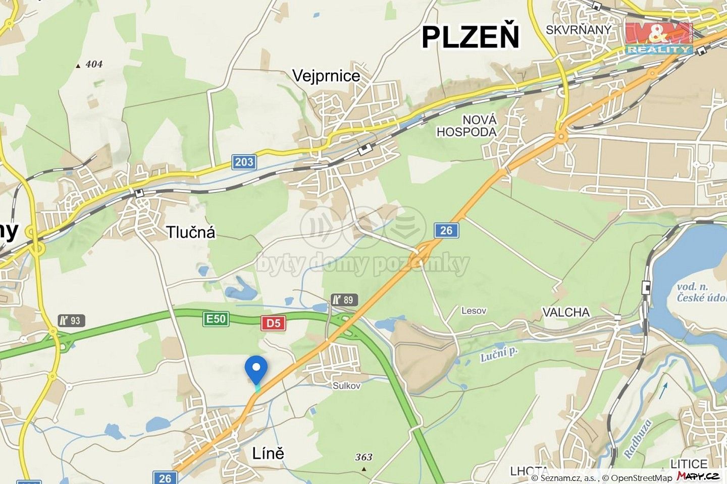 Prodej komerční pozemek - Líně, okres Plzeň-sever, Plzeňský kraj - 2