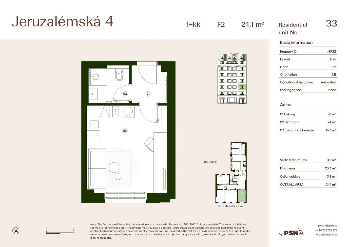 Byt 1+kk · 23 m² · Jeruzalémská, Praha 1 - Nové Město - 3