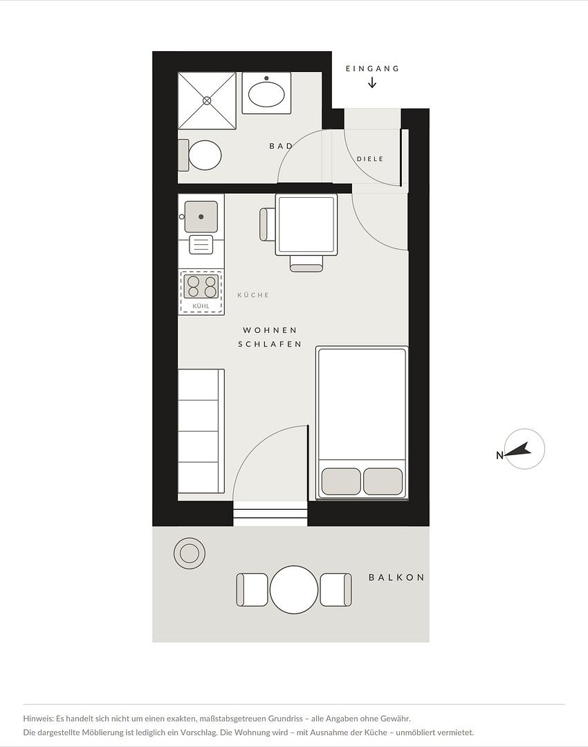 1+1, Sachranger Str. 5 München Obergiesing Bayern 81549, 18 m² - 1