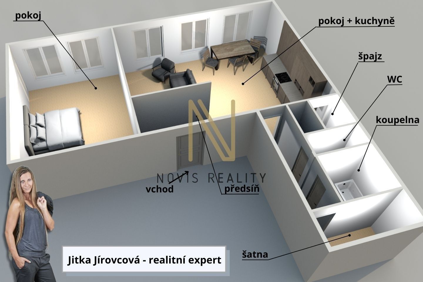 Pronájem byt 2+kk - náměstí Míru, Domažlice Město, 69 m² - 5