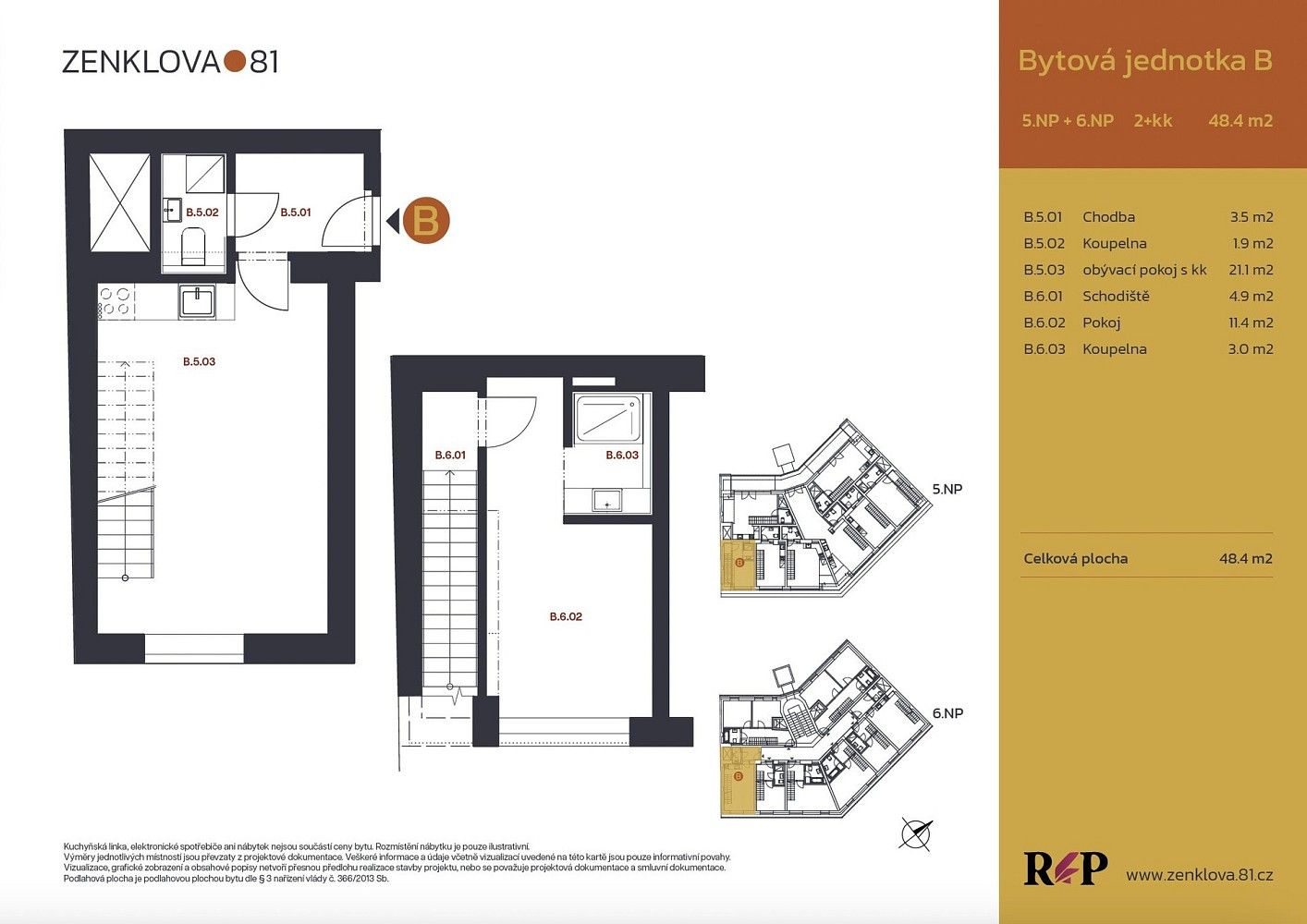 Byt 2+kk · 48 m² · Praha - Libeň, okres Praha 8, Hlavní město Praha - 3