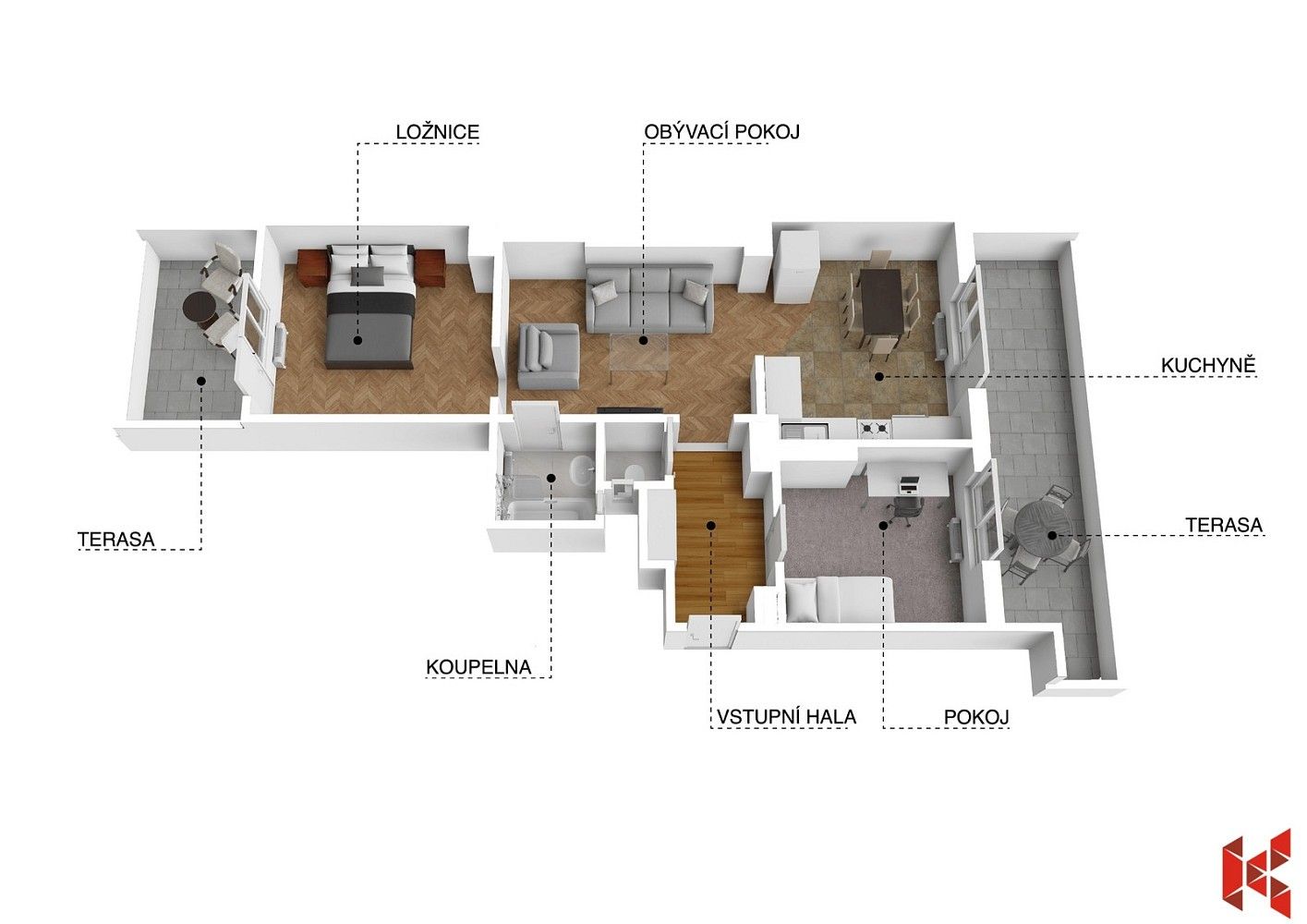 Byt 3+kk · 56 m² · Praha - Strašnice, okres Praha 10, Hlavní město Praha - 3
