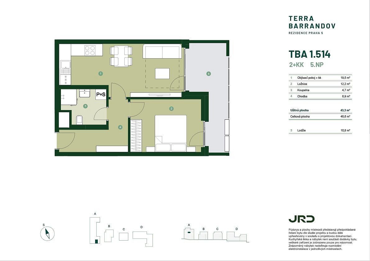 2+kk, Silurská, Praha 5 - Hlubočepy, 47 m² - 2