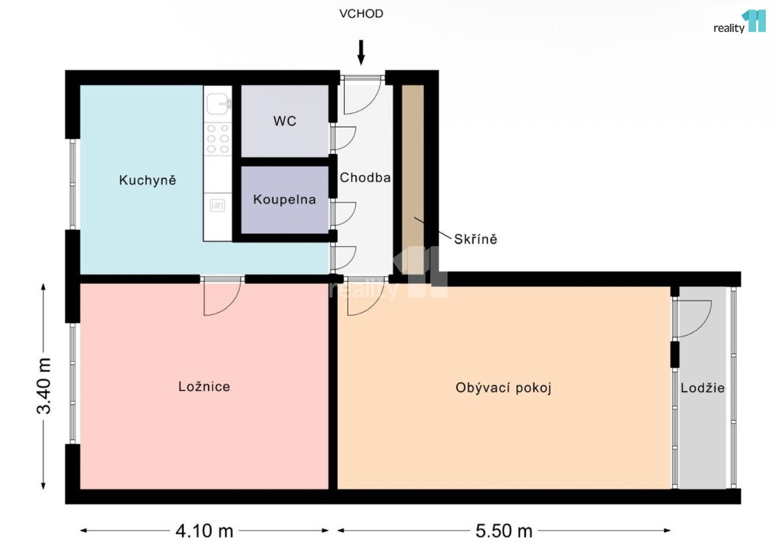 Prodej byt 2+1 - Mozambická, Praha, 56 m²