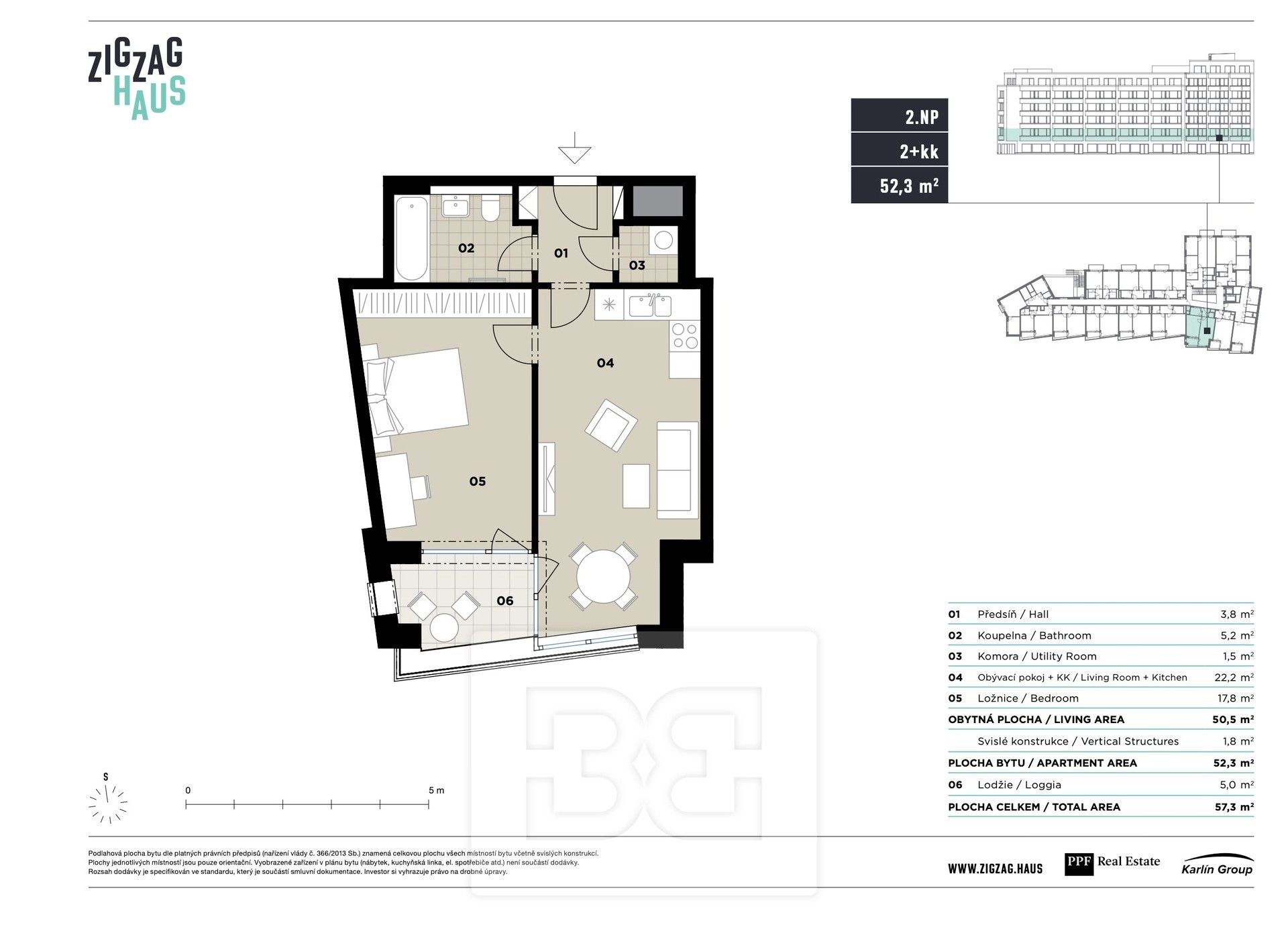 Byt 2+kk · 57 m² · U Výstaviště, Praha - 3