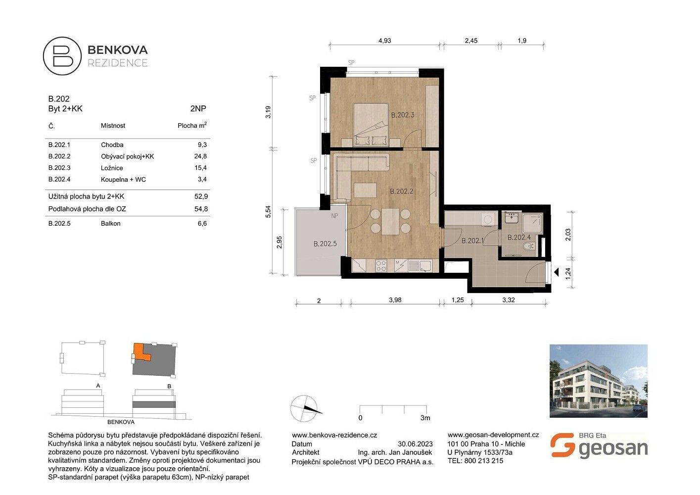 2+kk, Praha - Chodov, okres Praha 11, Hlavní město Praha, 54 m² - 1