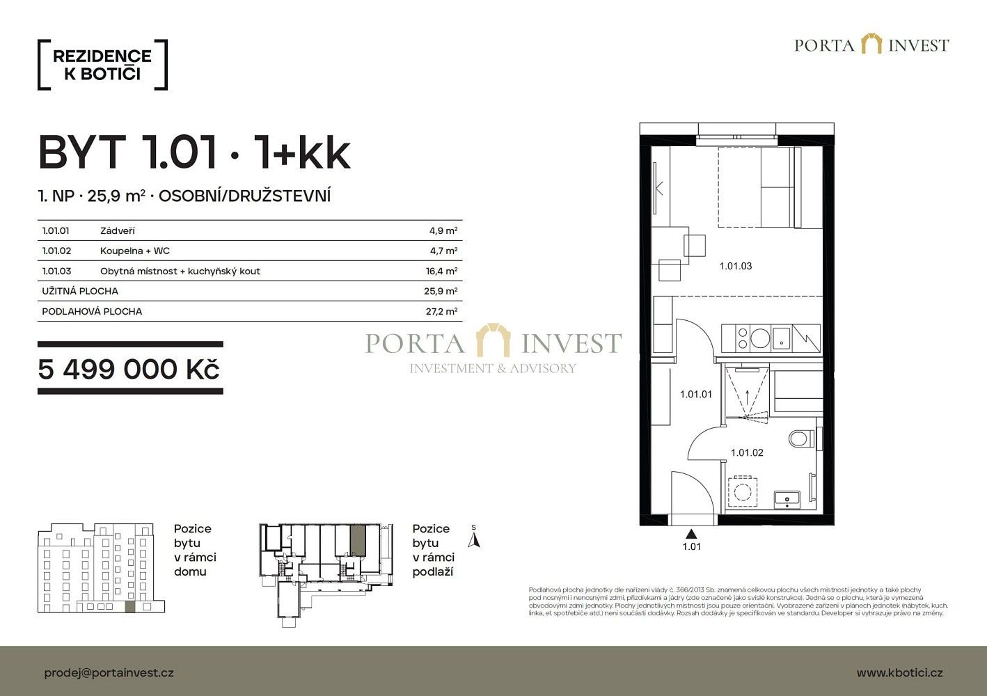 Prodej byt 1+kk - Praha - Vršovice, okres Praha 10, Hlavní město Praha, 26 m² - 5