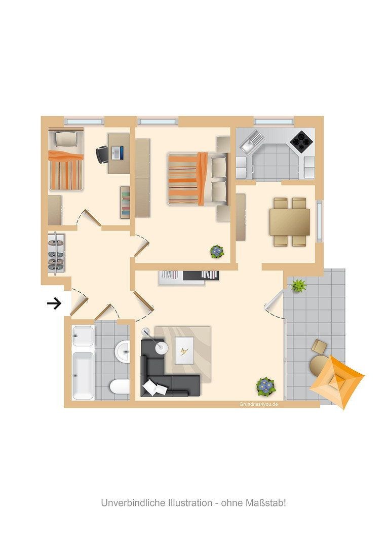 3+1, Am Kardohr, , Šlesvicko-Holštýnsko, 72 m² - 1