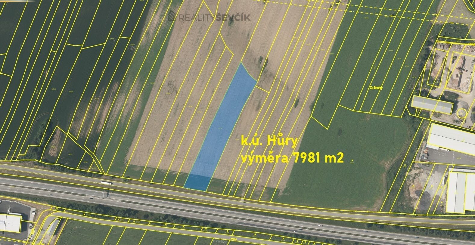 Prodej komerční pozemek - Hůry, 7 981 m² - 5