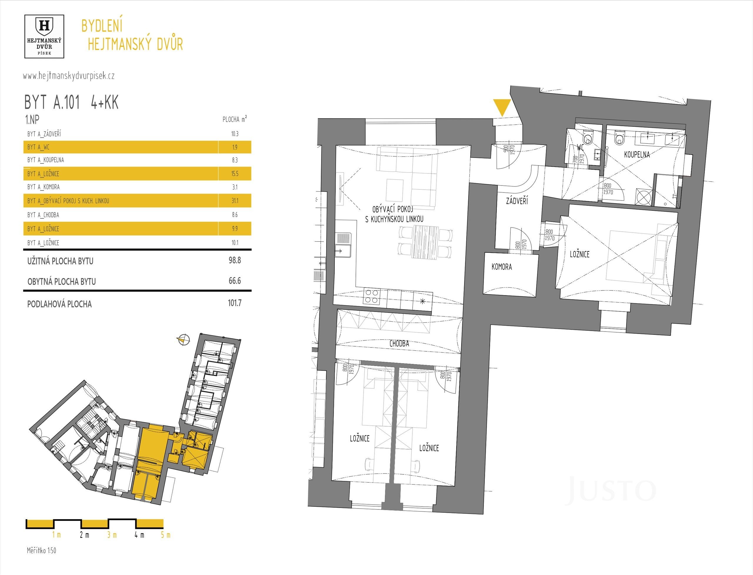 Prodej byt 4+kk - Kocínova, Písek, 98 m²